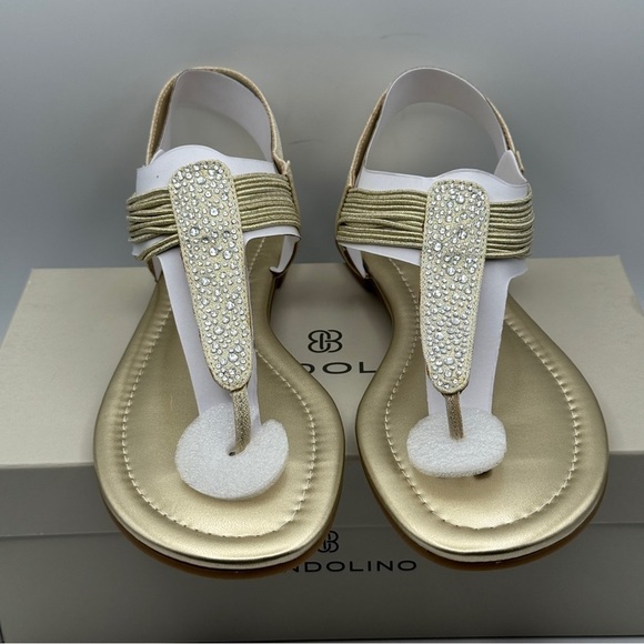 Bandolino Kayte2 Gold Rhinestone Sandals Size 9.5M - Picture 2 of 8